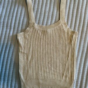 Evereve Beige Ribbed Tank Top